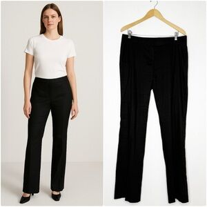 Theory Black Straight Leg Linen Blend Pants Size 12